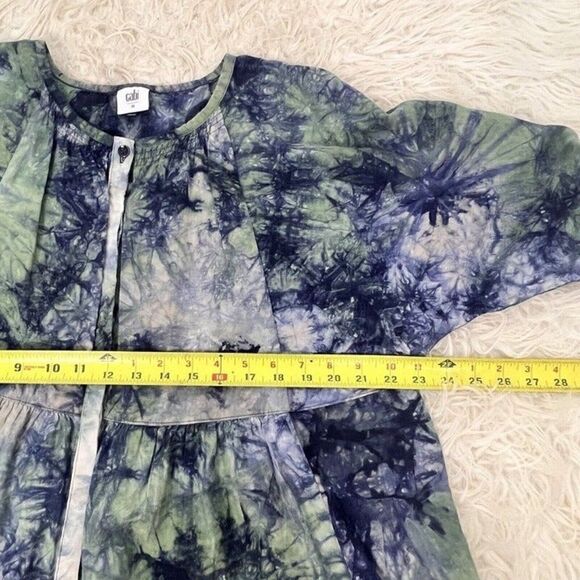 CAbi NWOT Woodstock Linen Blend Tie Dye Oversized Blouse Tunic Top Size Medium M - Picture 6 of 12